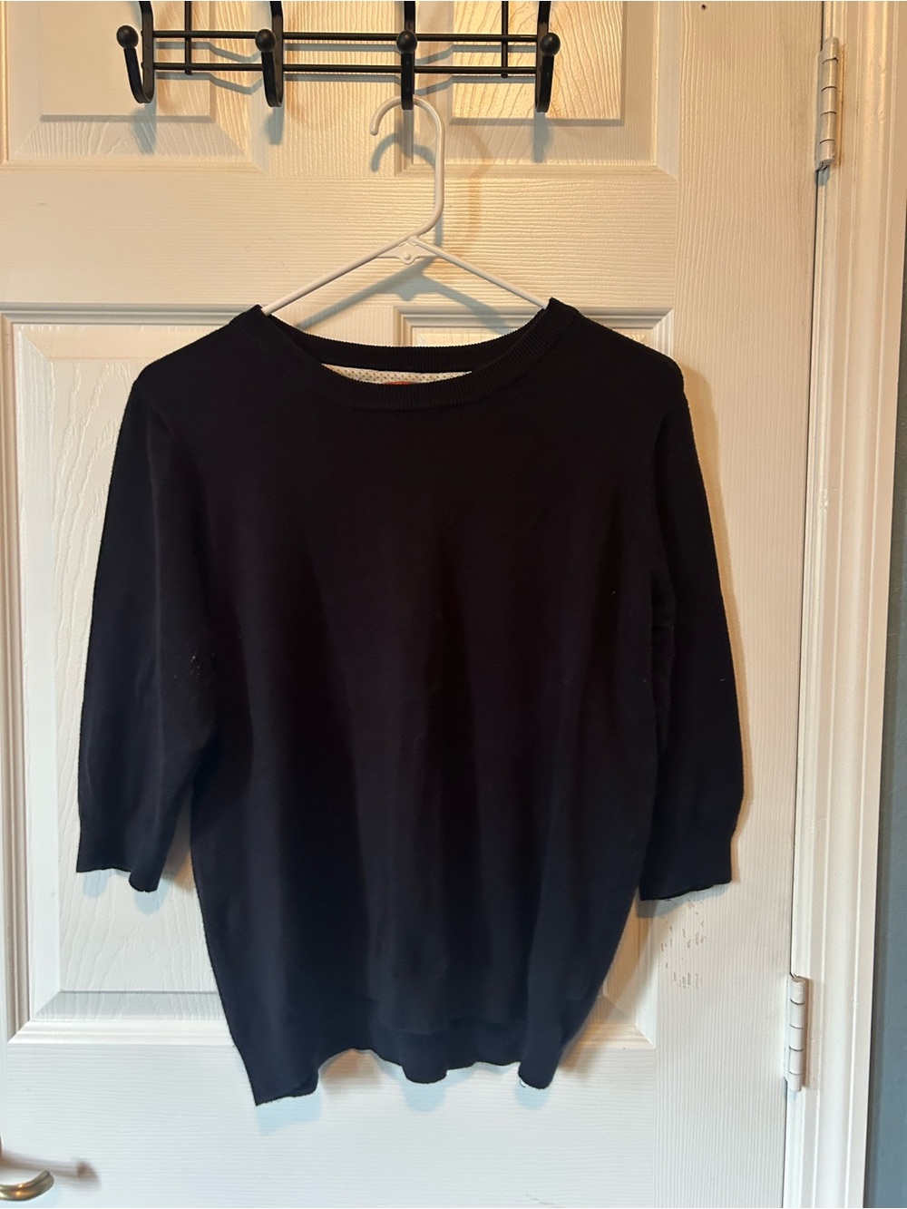Modcloth Black Crewneck with Dotted Trim